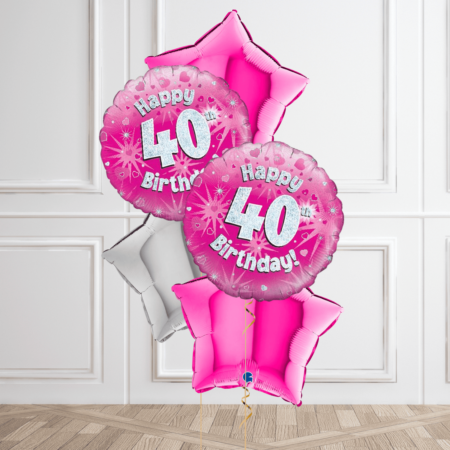 Pink Sparkle 40th Birthday Balloon Bouquet | The Party Hut