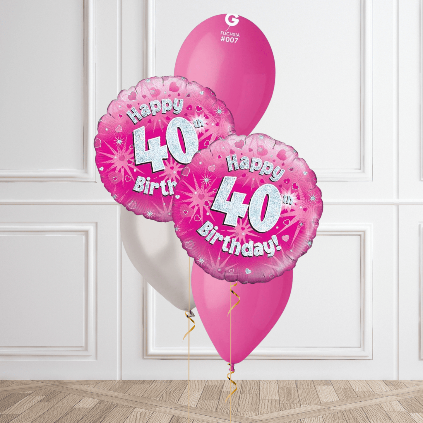 Pink Sparkle 40th Birthday Balloon Bouquet | The Party Hut