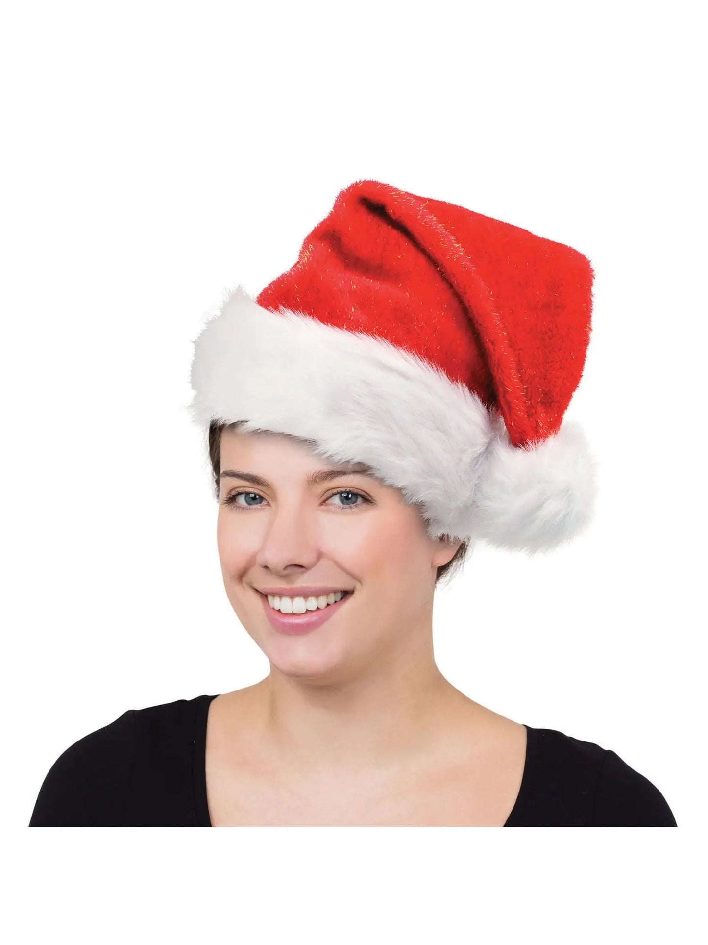 Plush Glitter Santa Hat – Add a Sparkle to Your Festive Look | The Party Hut