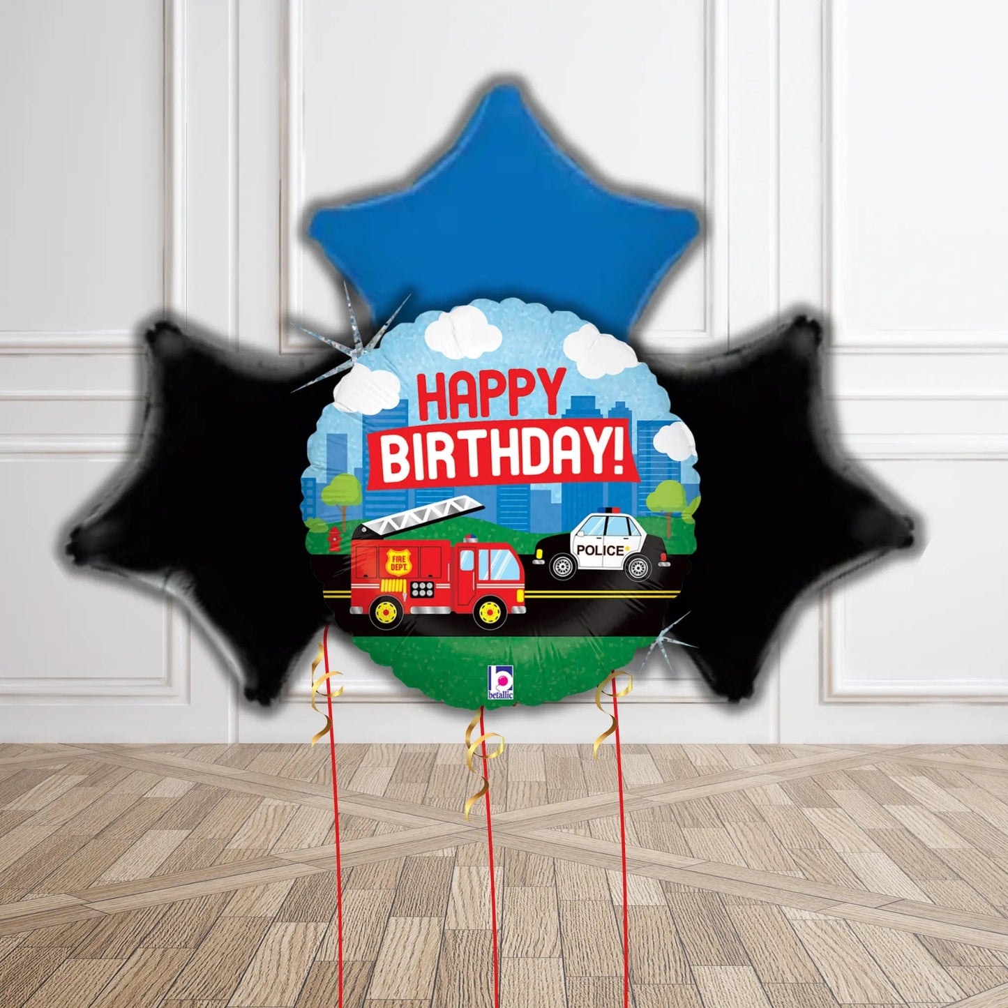 Police Car Birthday Balloon Bouquet Set | The Party Hut