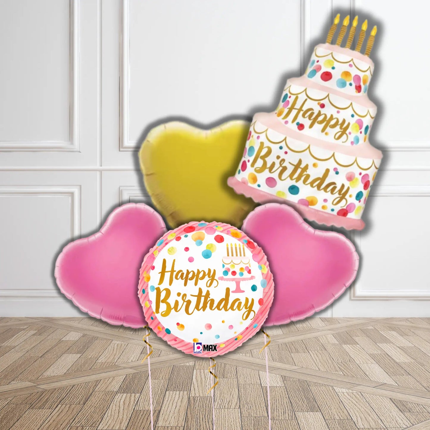 Polka Dot Birthday Cake Balloon Bouquet | The Party Hut