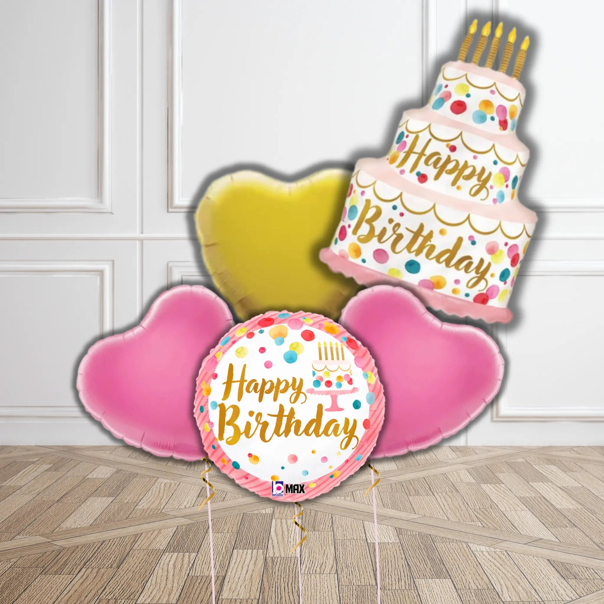 Polka Dot Birthday Cake Balloon Bouquet