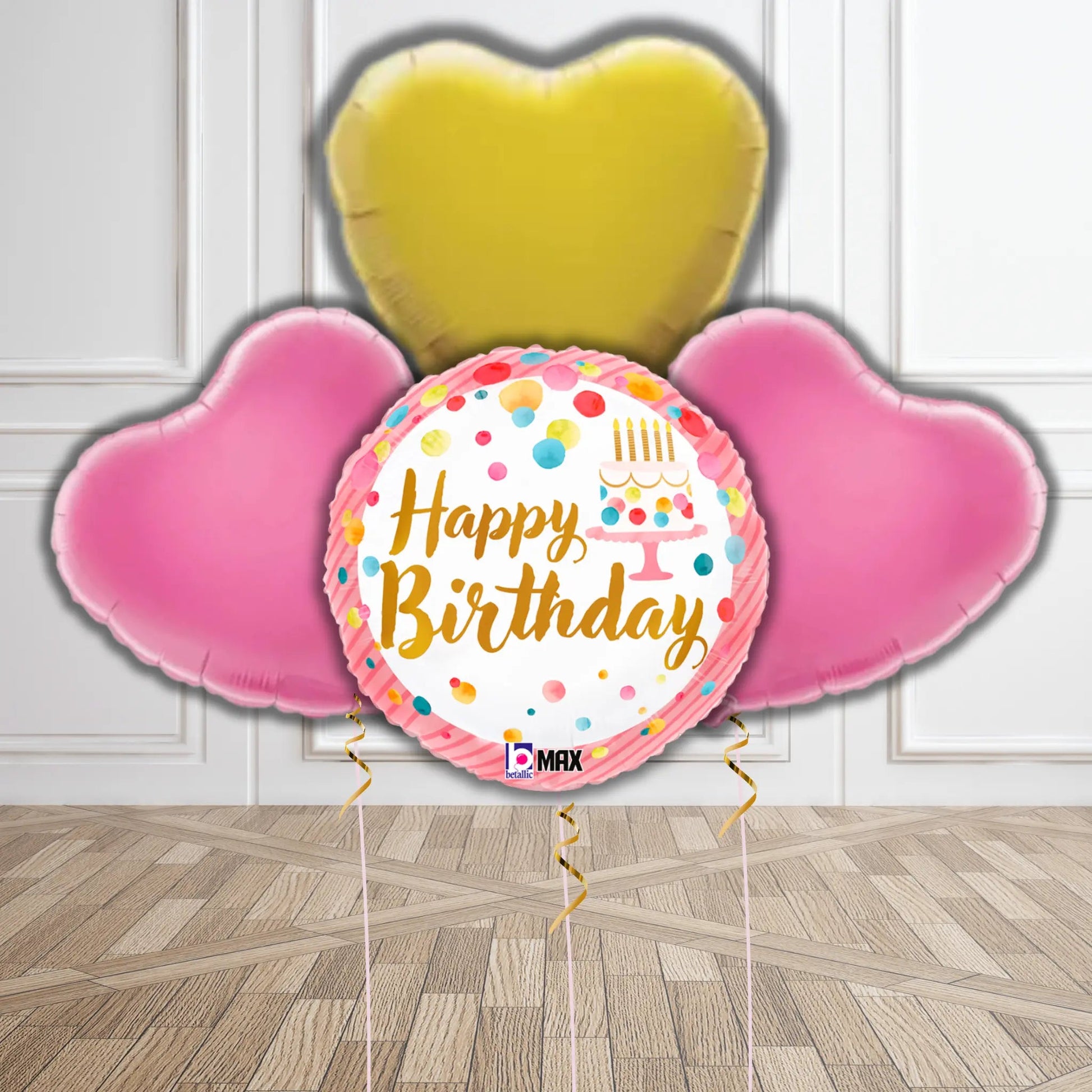 Polka Dot Birthday Cake Balloon Bouquet