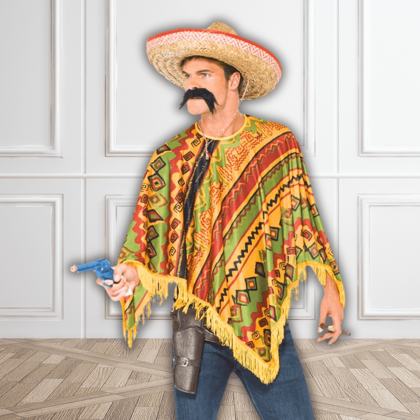 Poncho & Moustache Set | The Party Hut