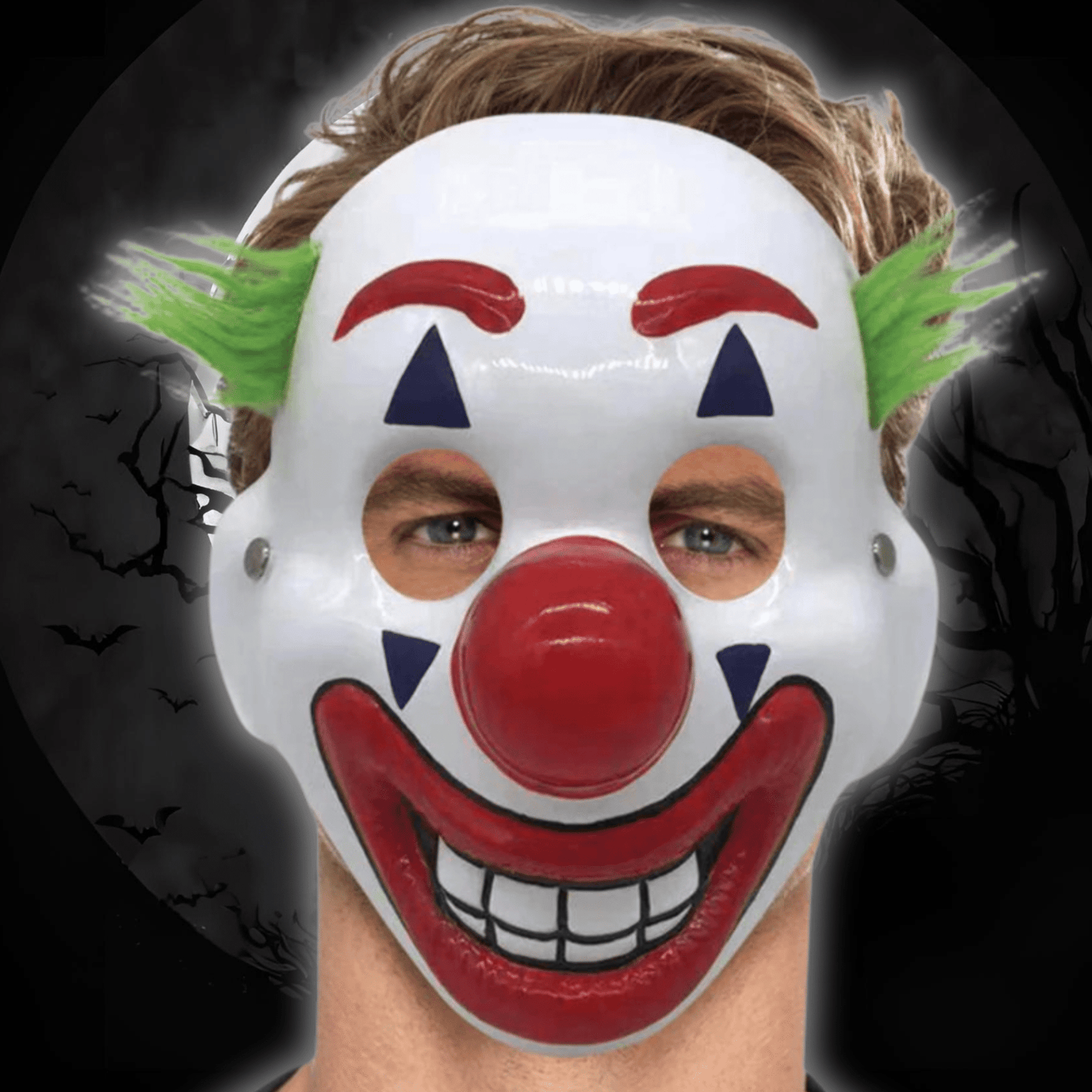 PVC Clown Mask with Hair and Elastic Strap | The Party Hut