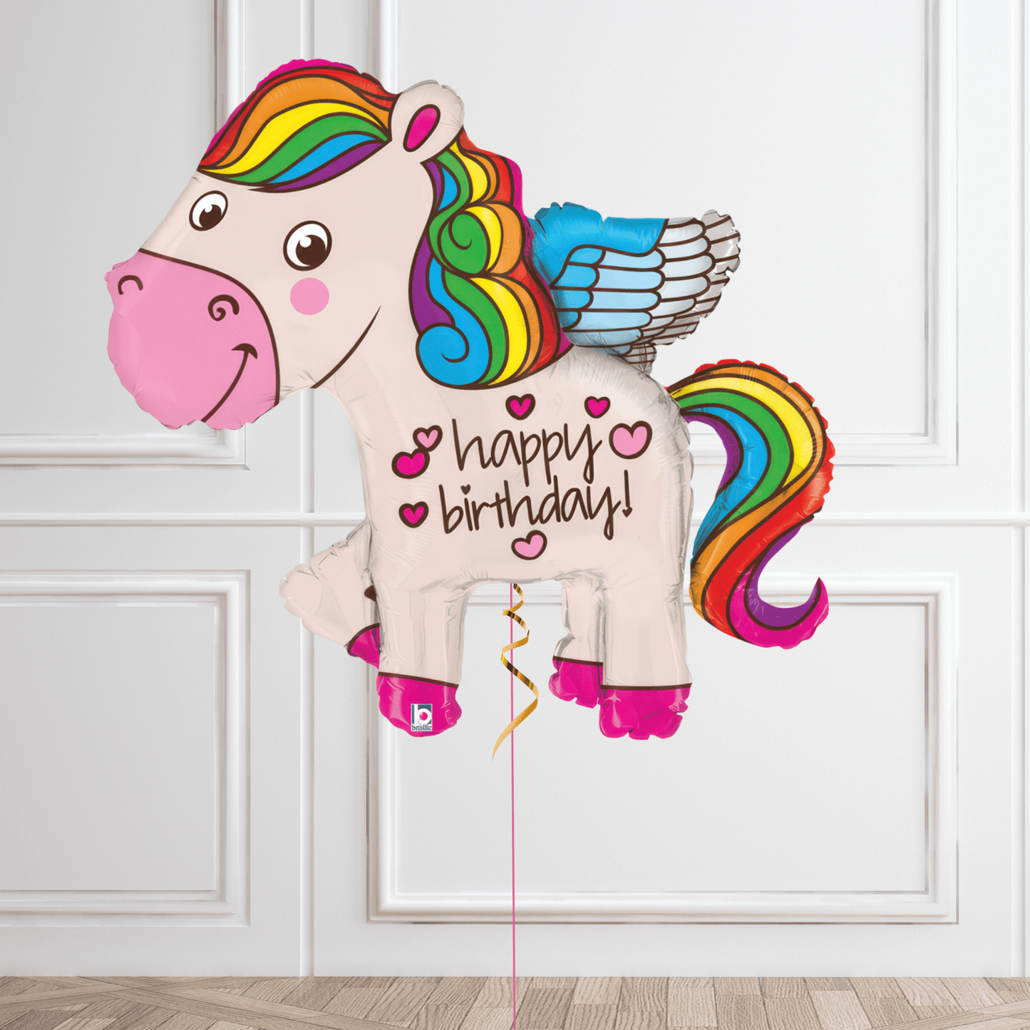 Rainbow Birthday Pony Helium Balloon – Magical Party Decoration | The Party Hut