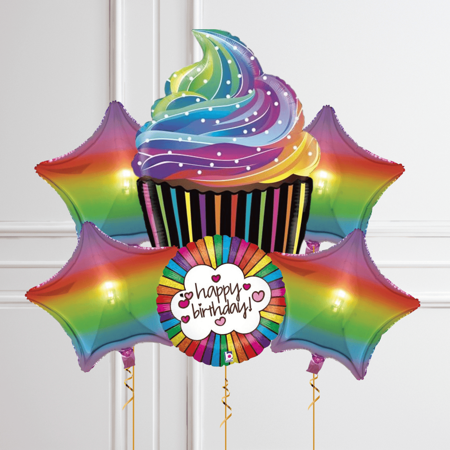 Rainbow Cupcake Foil Balloon Package | The Party Hut