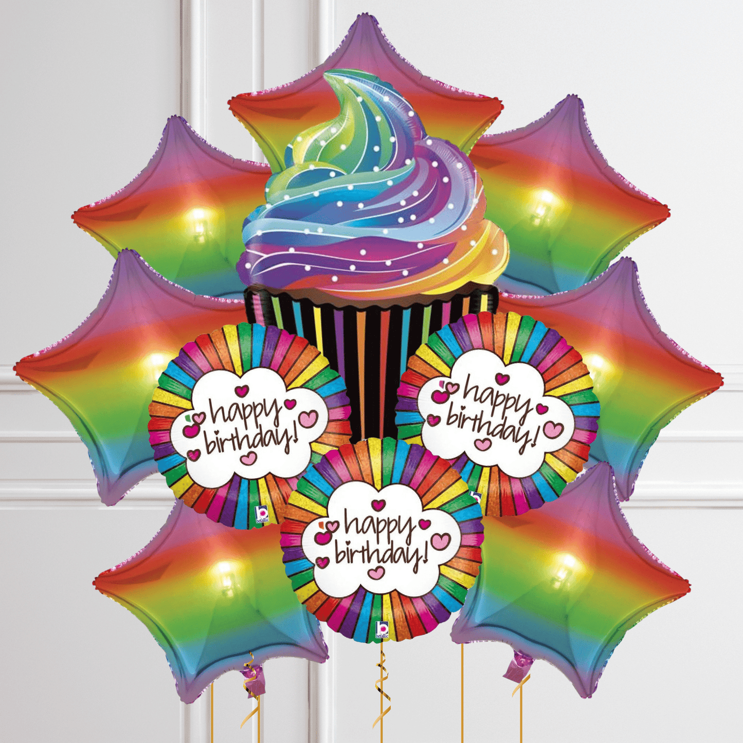 Rainbow Cupcake Foil Balloon Package | The Party Hut