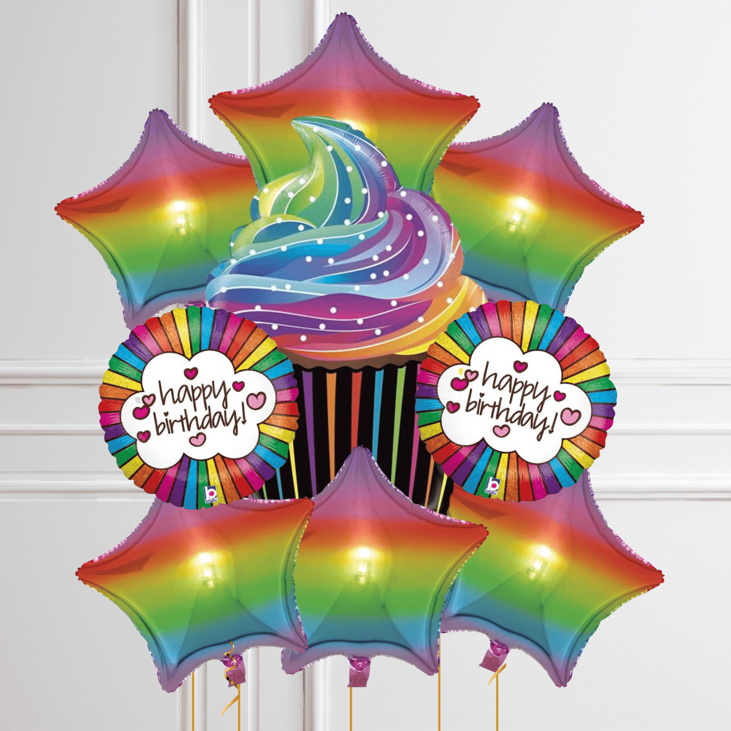 Rainbow Cupcake Foil Balloon Package | The Party Hut