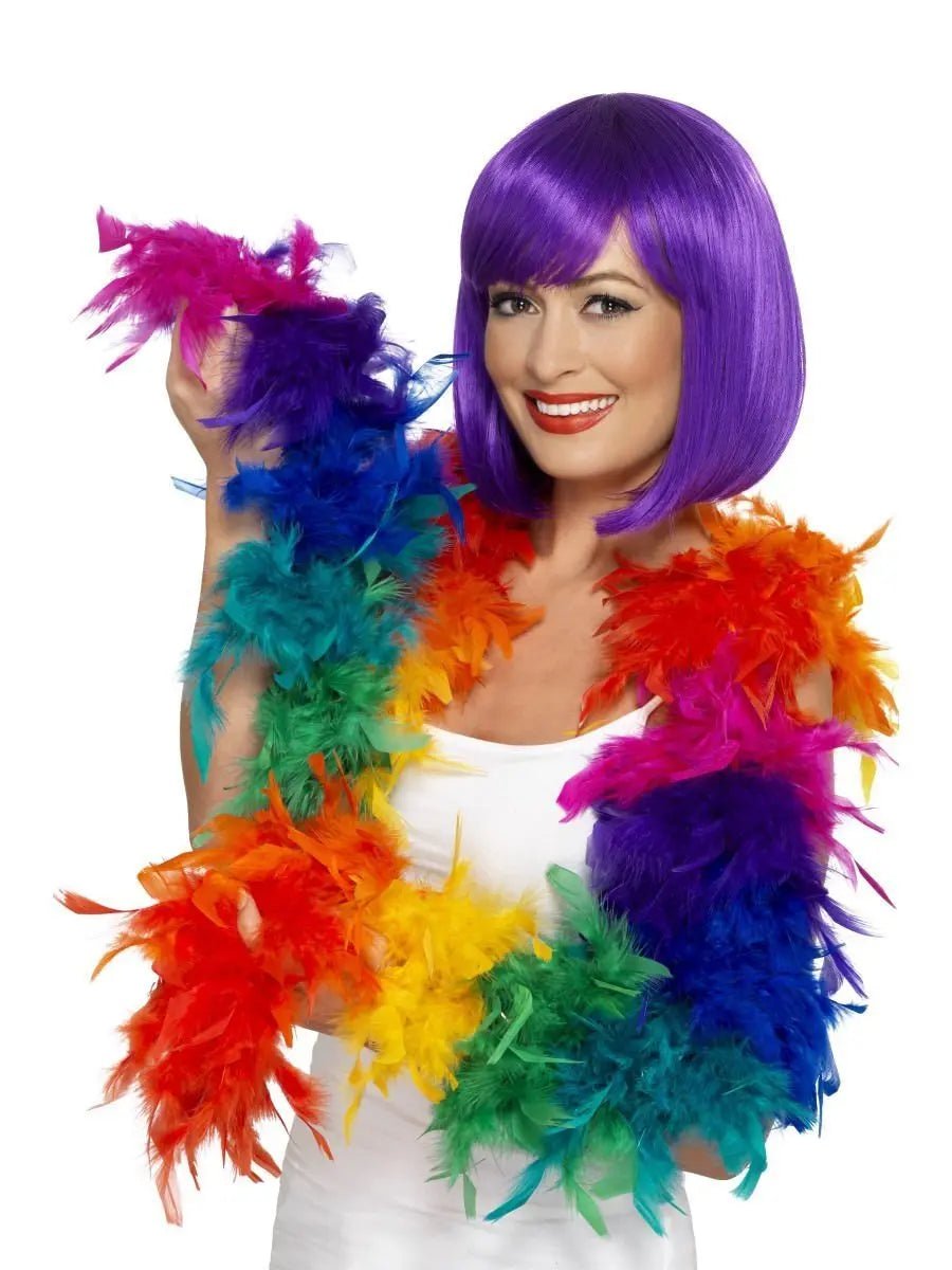 Rainbow Feather Boa, 80g | The Party Hut