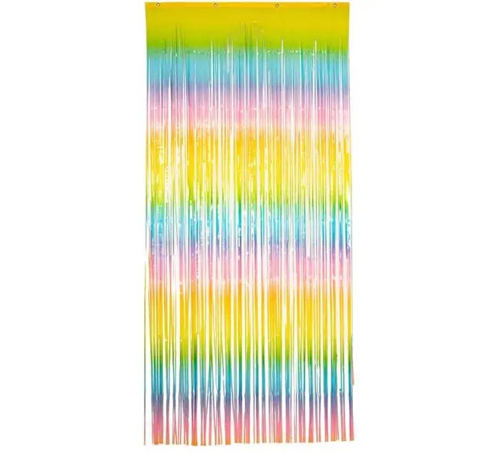 Rainbow Foil Curtain 3 Feet x 8 Feet | The Party Hut