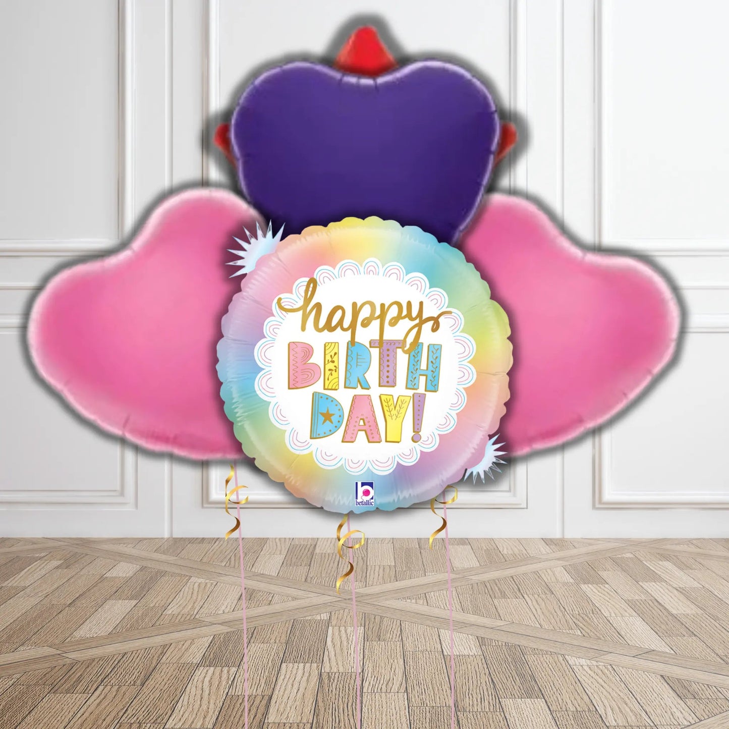 Rainbow Gift Birthday Balloon Bouquet | The Party Hut