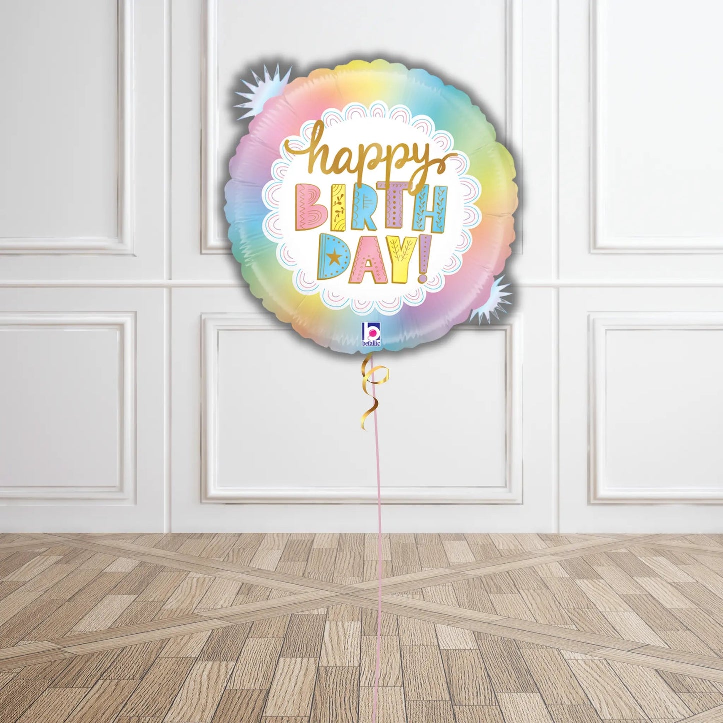 Rainbow Gift Birthday Balloon Bouquet | The Party Hut