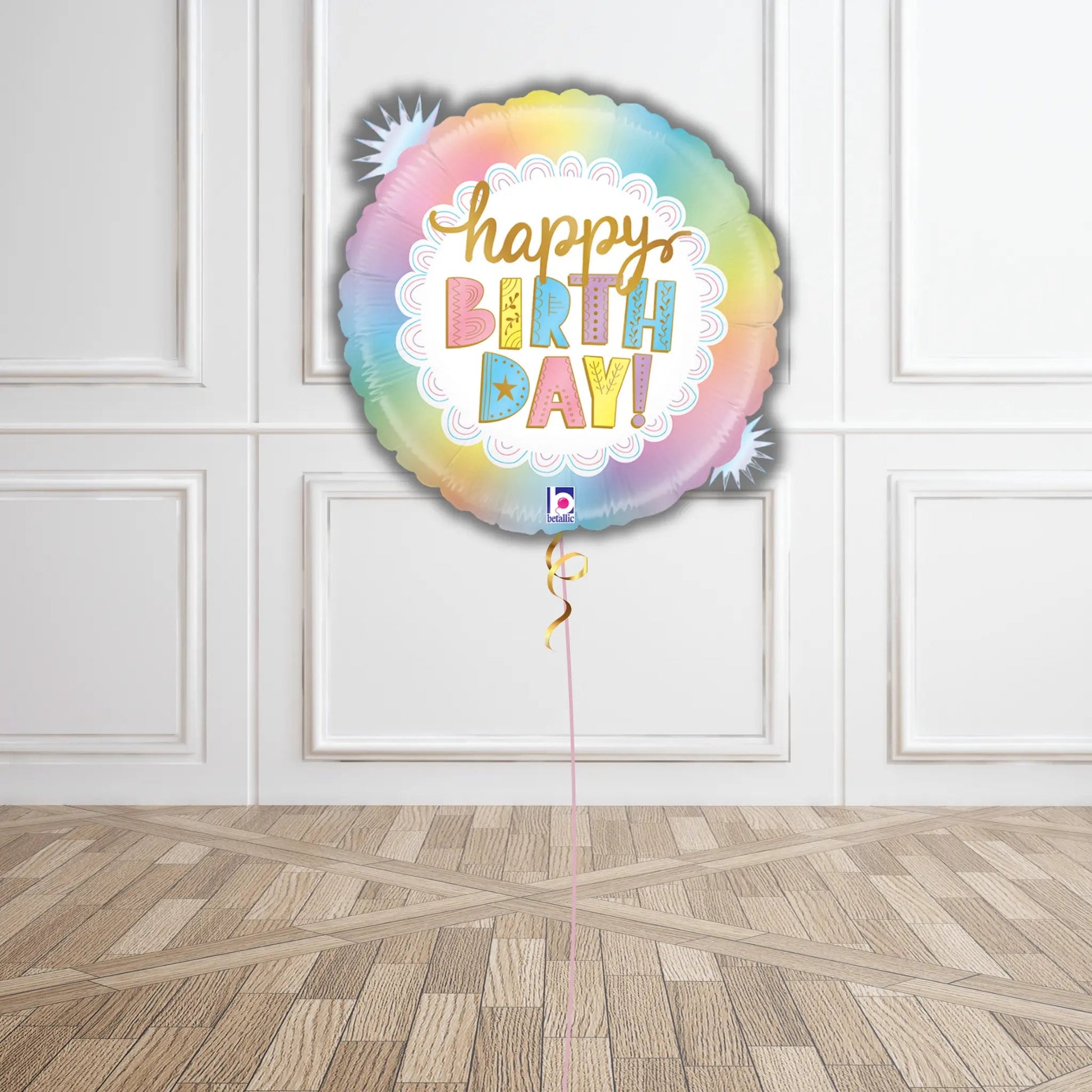 Rainbow Gift Birthday Balloon Bouquet