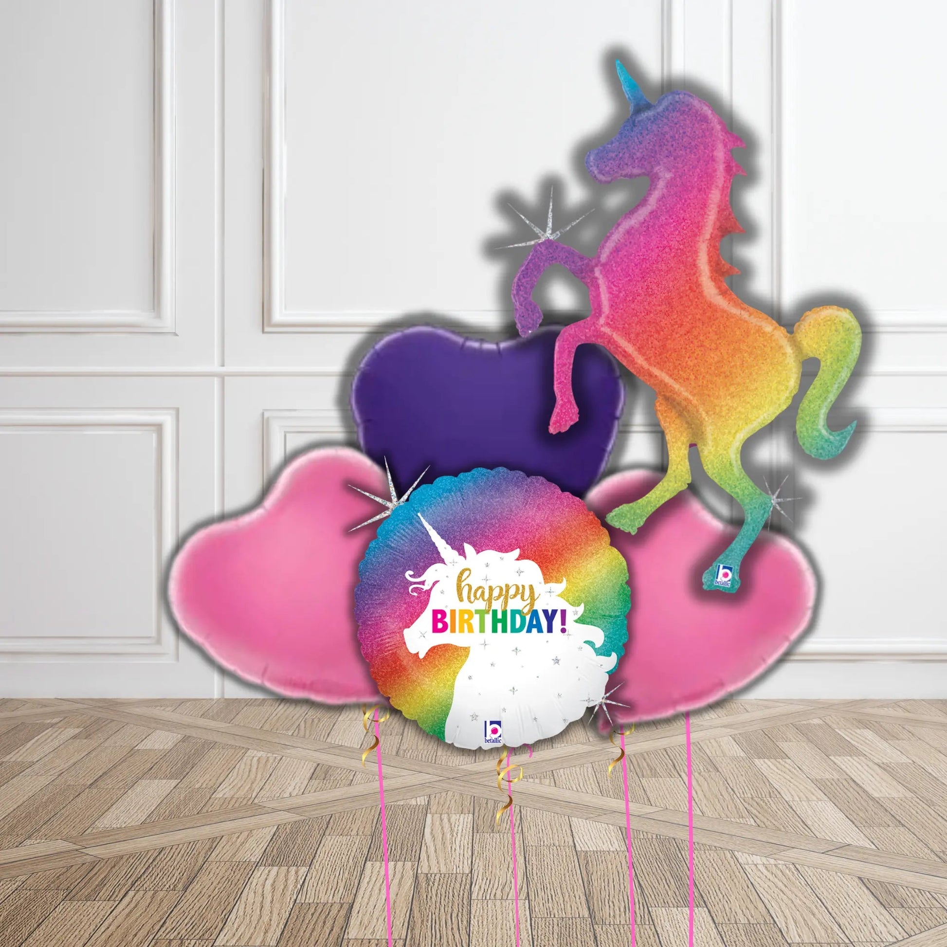 Rainbow Unicorn Birthday Balloon Set