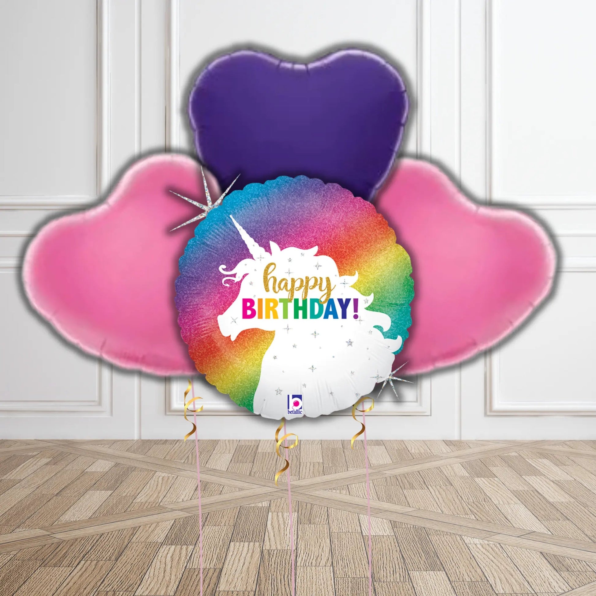 Rainbow Unicorn Birthday Balloon Set