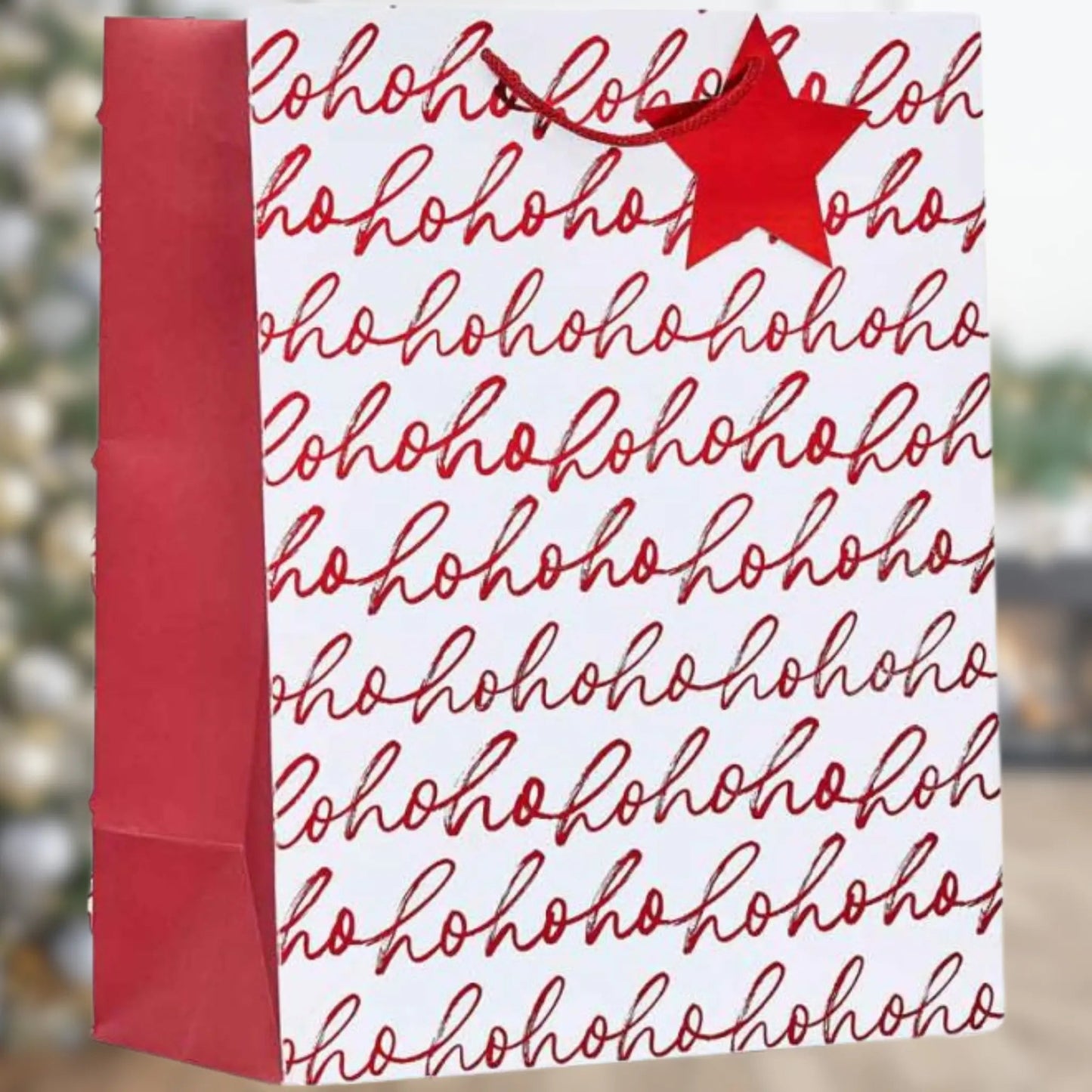 Red 'Ho Ho Ho' Large Gift Bag | The Party Hut