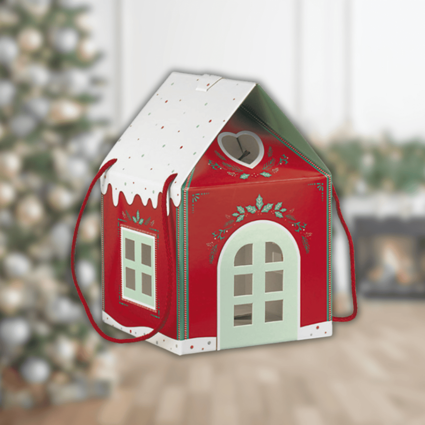 Red House Box with Handles | The Party Hut