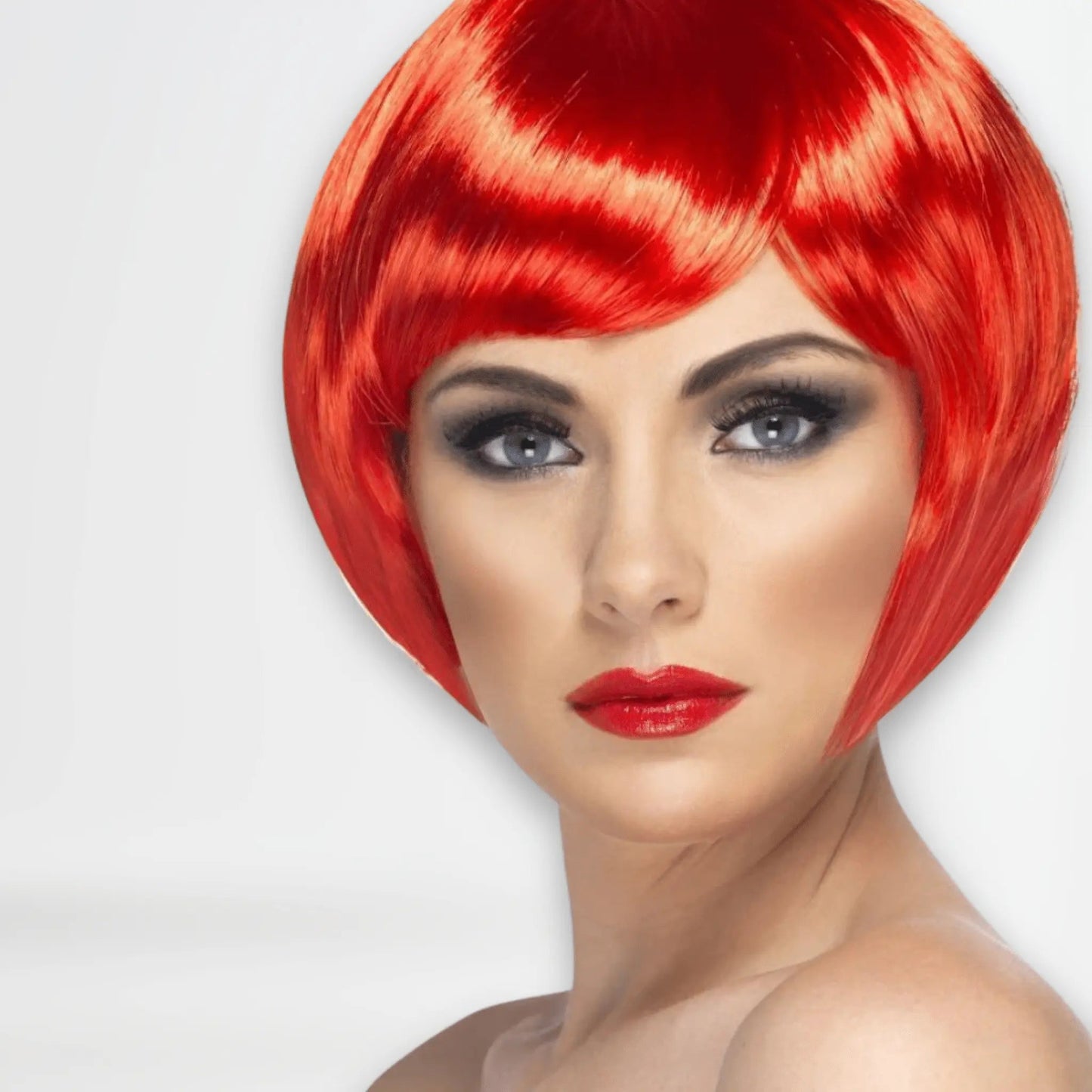 Red Short Bob Babe Wig with Fringe | The Party Hut