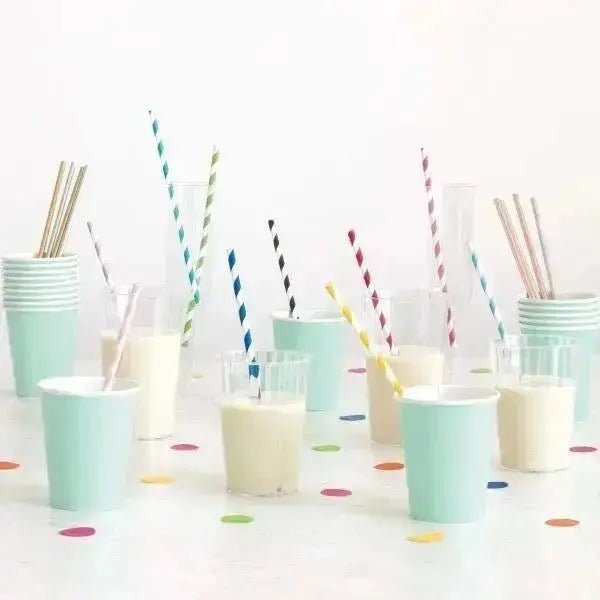 Red Striped Paper Straws 40pk | The Party Hut