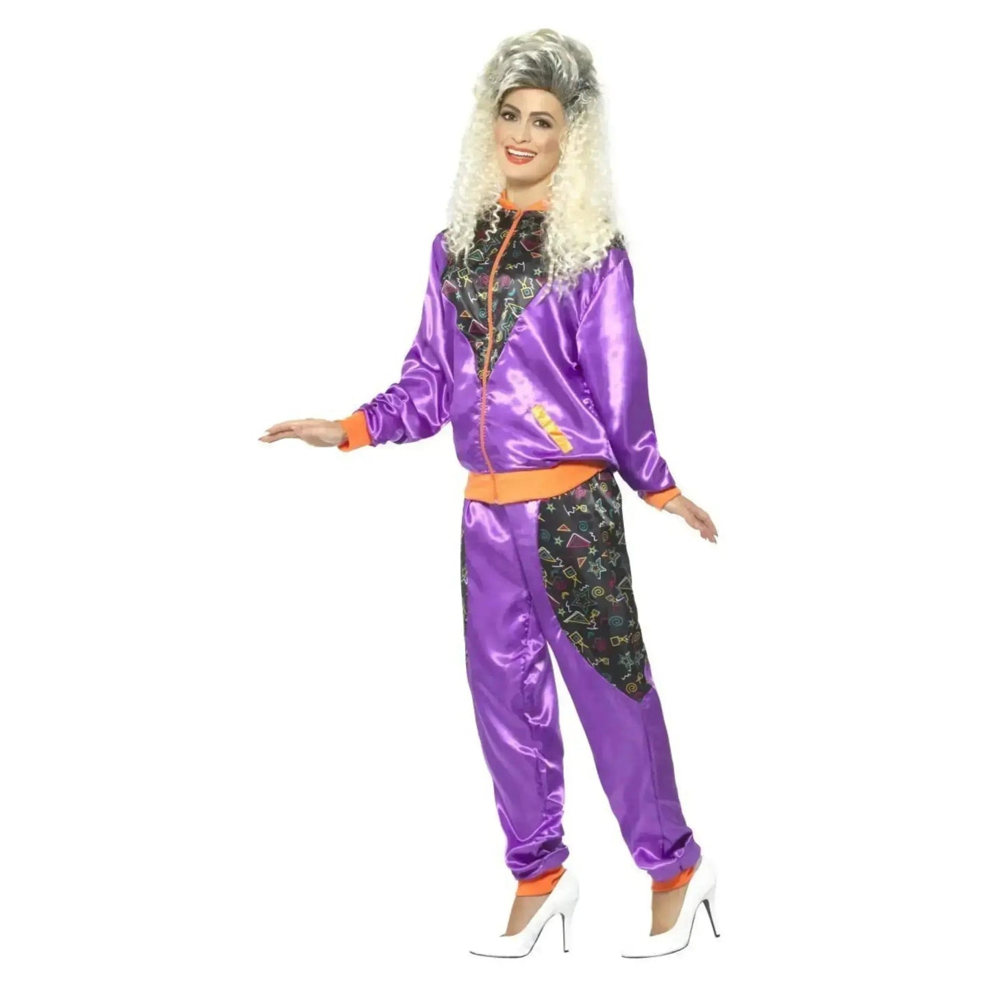 Retro Shell Suit Costume, Purple | The Party Hut