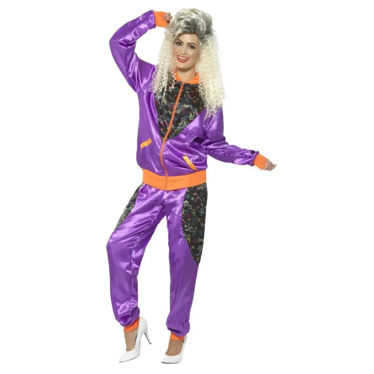 Retro Shell Suit Costume, Purple | The Party Hut