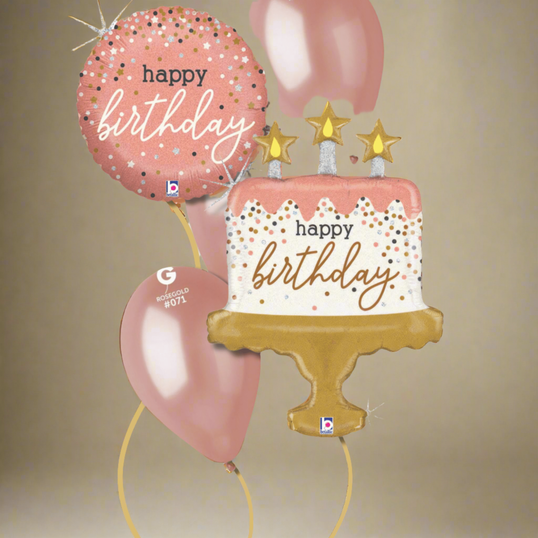 Rose Gold Birthday Balloons | The Party Hut