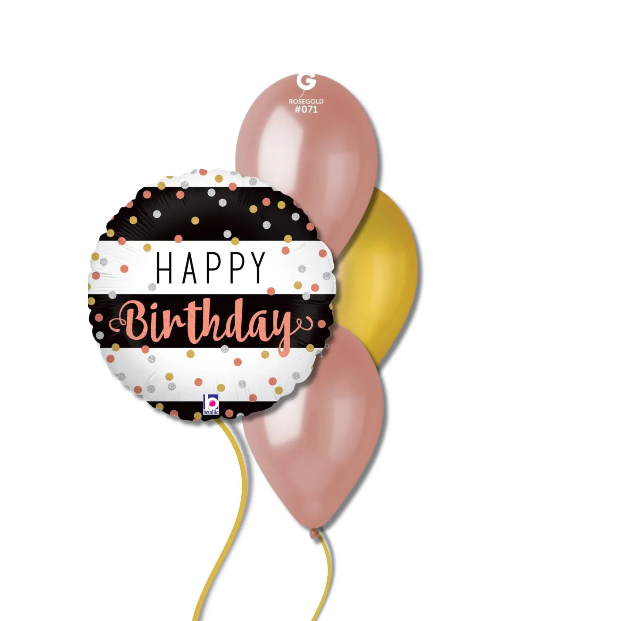 Rose Gold Champagne Birthday Balloons | The Party Hut