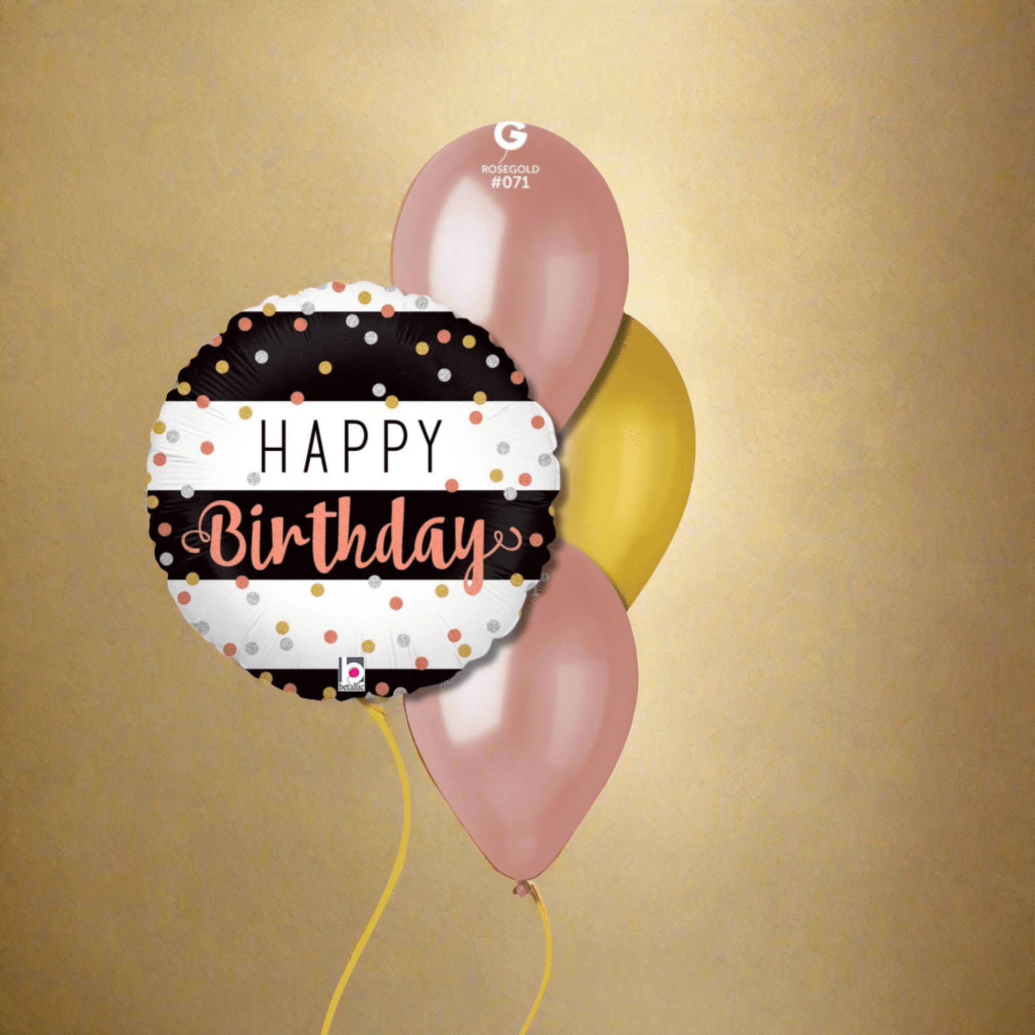 Rose Gold Champagne Birthday Balloons | The Party Hut