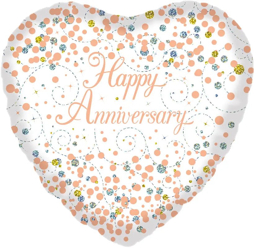 Rose Gold Happy Anniversary Balloon | The Party Hut