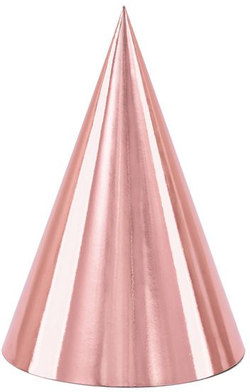 Rose Gold Party Hats 6PK | The Party Hut