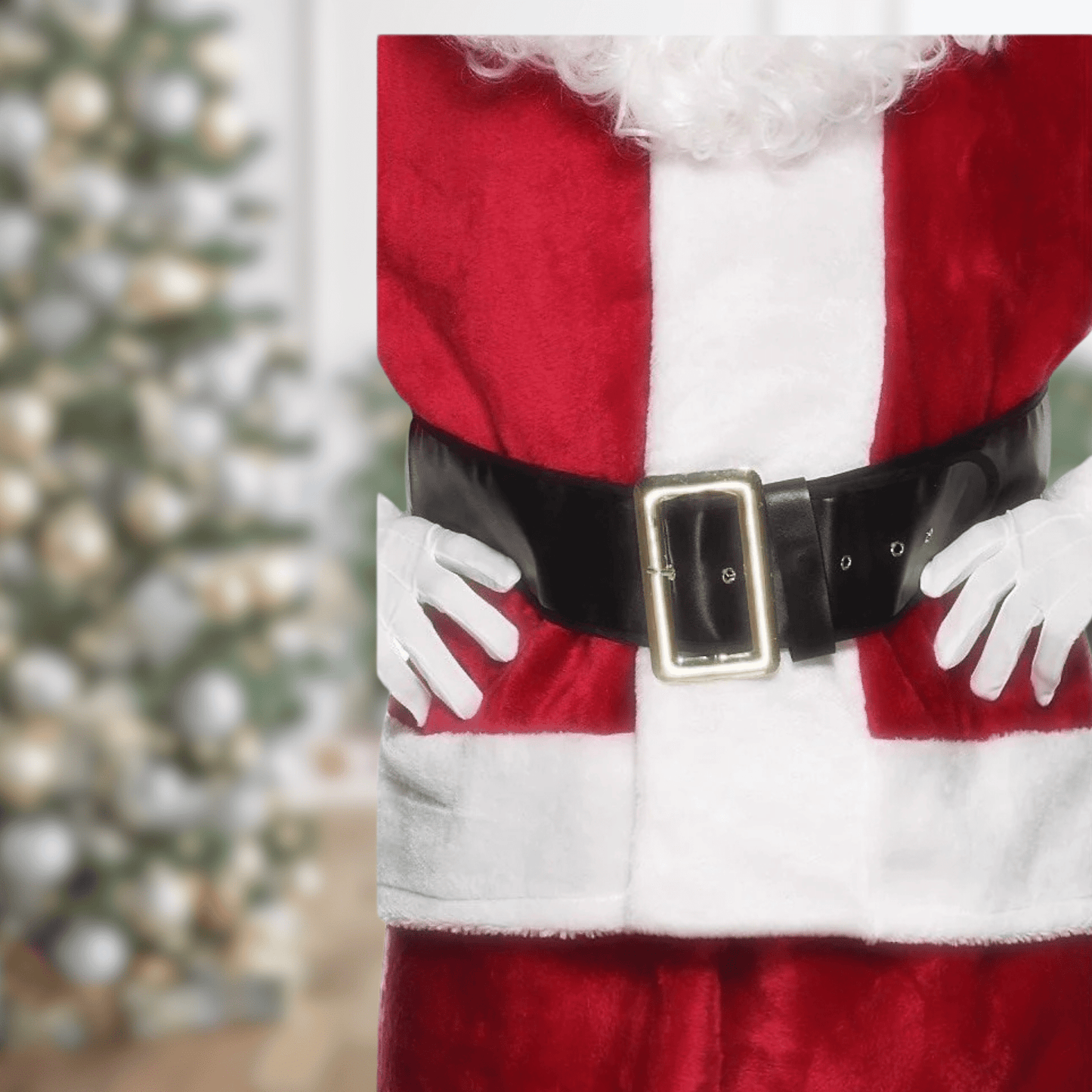 Santa Belt – Classic Black with Gold Buckle | The Party Hut