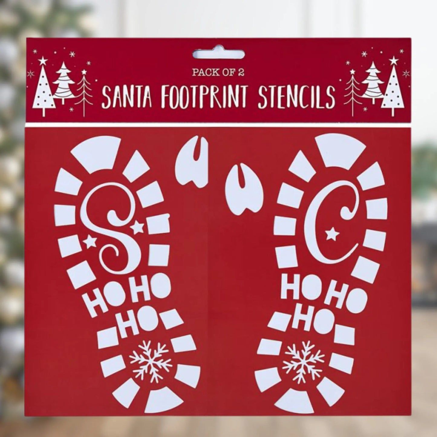 Santa Footprint Stencil Set – Pack of 2 | The Party Hut