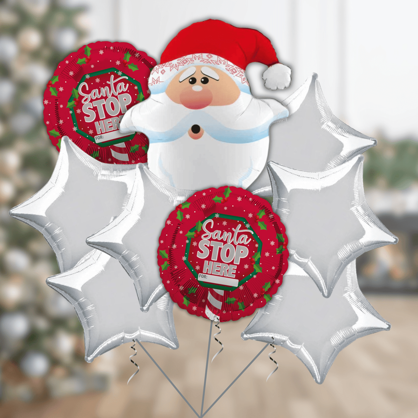 Santa Stop Here Foil Balloon Display | The Party Hut