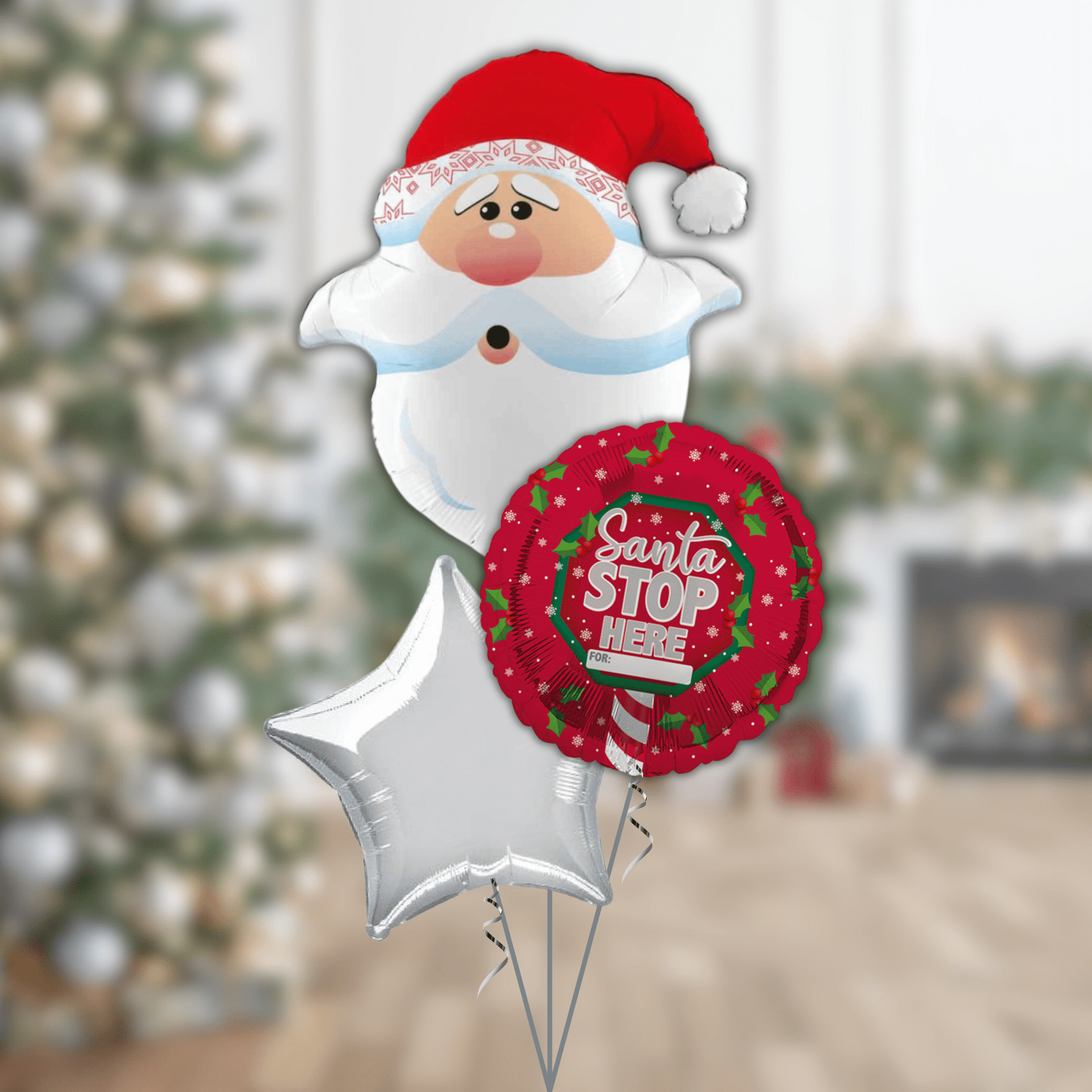 Santa Stop Here Foil Balloon Display