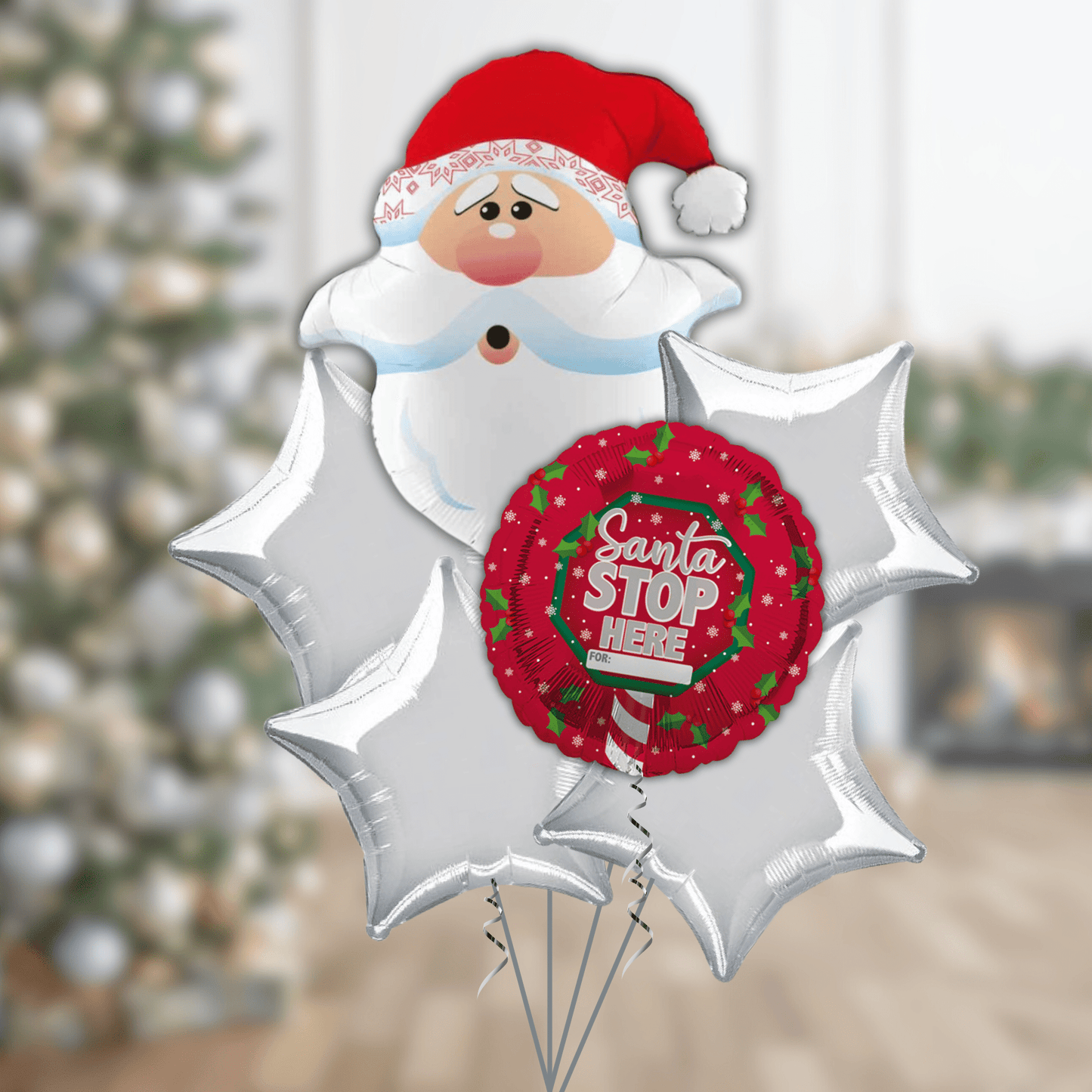 Santa Stop Here Foil Balloon Display | The Party Hut