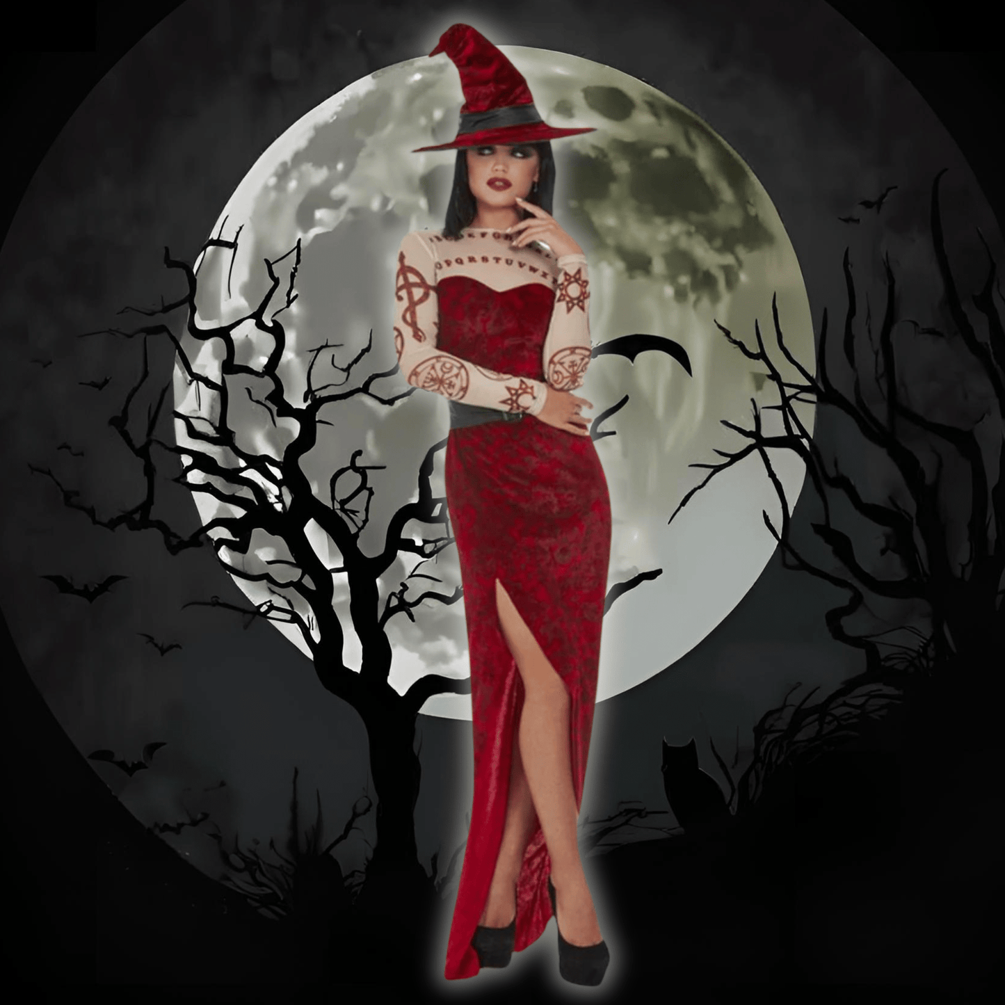 Satanic Witch Costume (Red) | The Party Hut