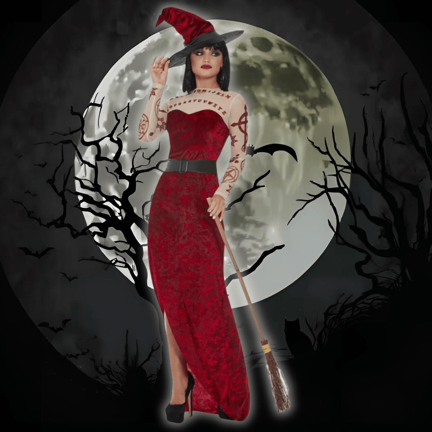 Satanic Witch Costume (Red) | The Party Hut