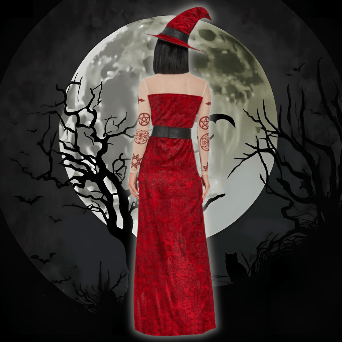 Satanic Witch Costume (Red) | The Party Hut