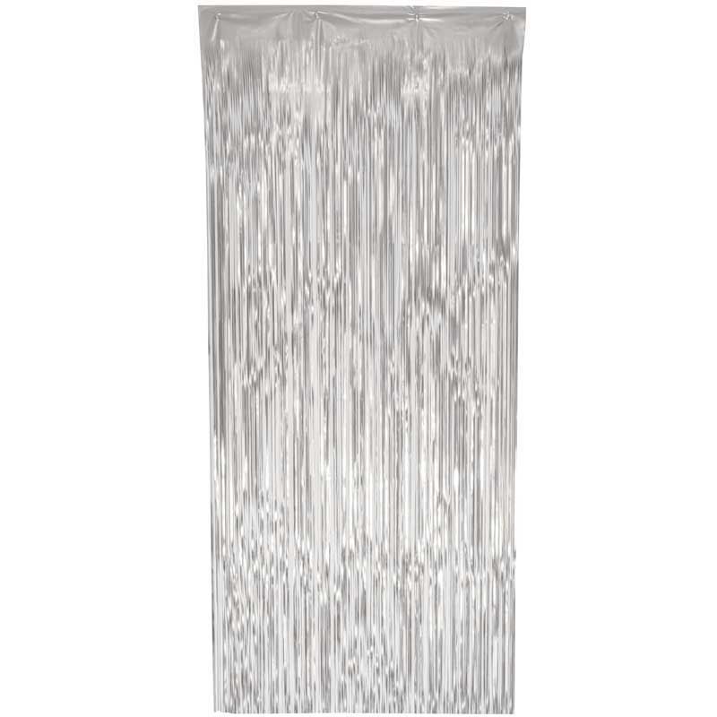 Silver Foil Curtain 3ft x 8ft | The Party Hut