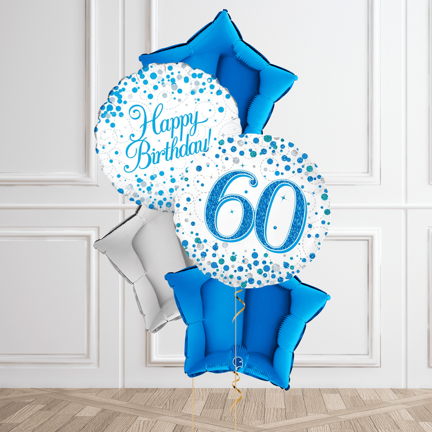 Silver Sparkle 60th Birthday Balloon Bouquet | The Party Hut