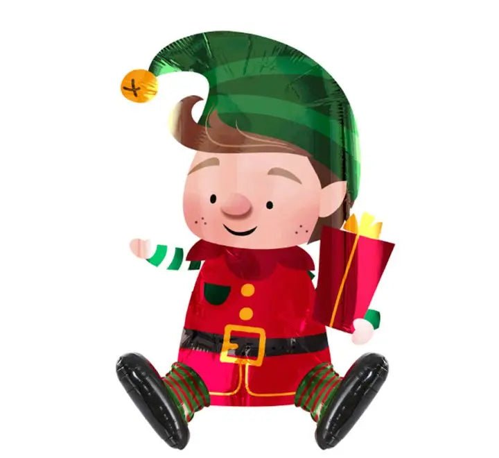 Sitting Elf Foil Balloon – Festive Christmas Decoration | The Party Hut