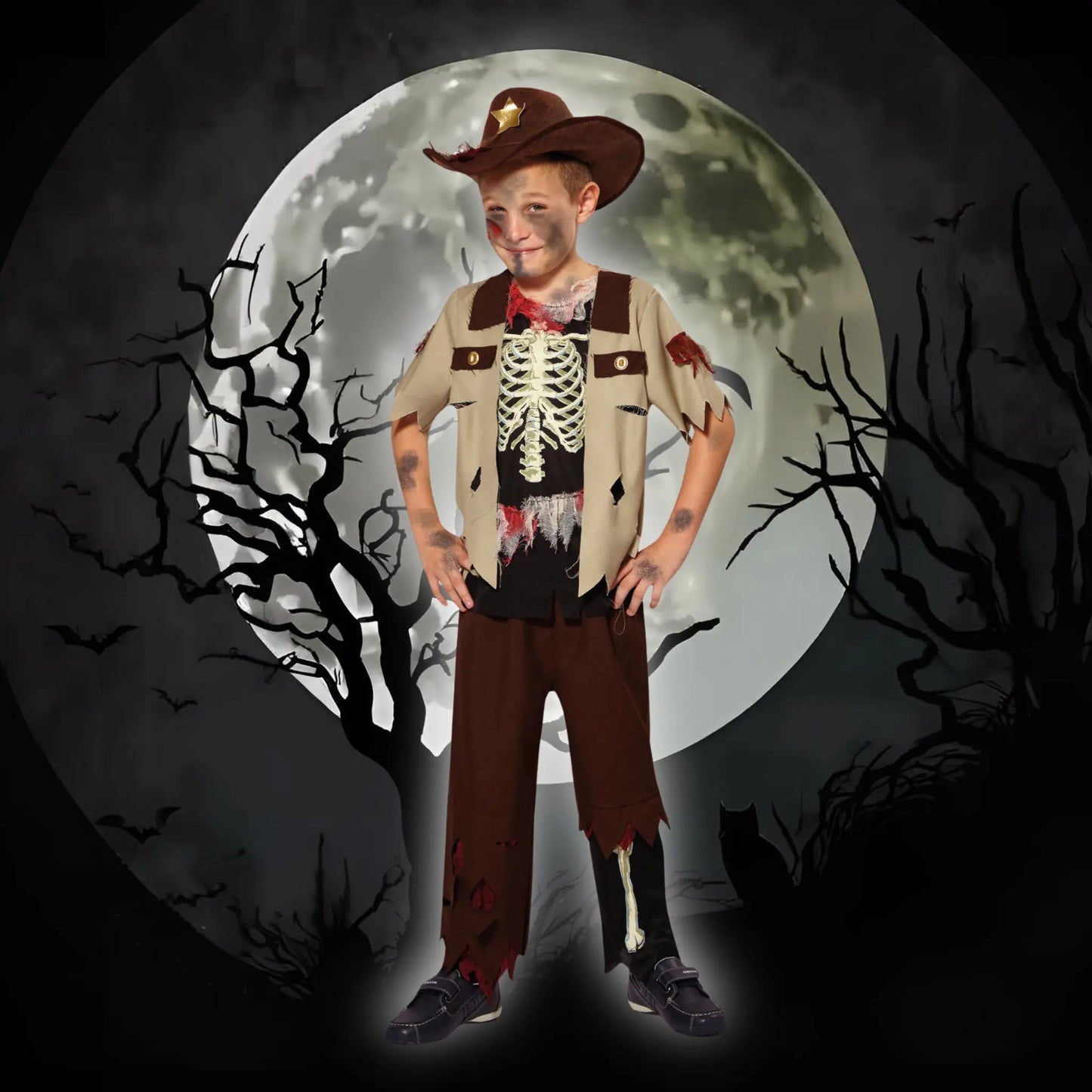 Skeleton Sheriff Costume - Childrens | The Party Hut