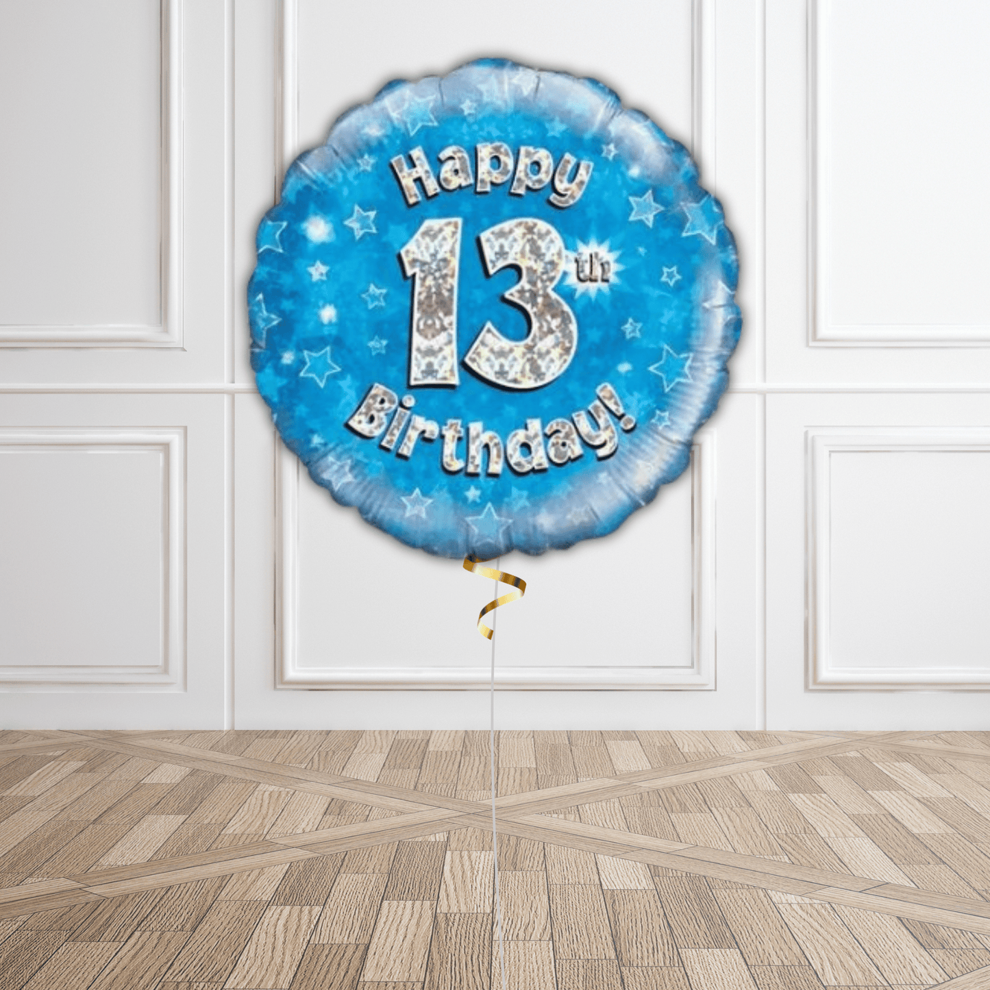 Sparkle Blue 13th Birthday Holographic Balloon | The Party Hut