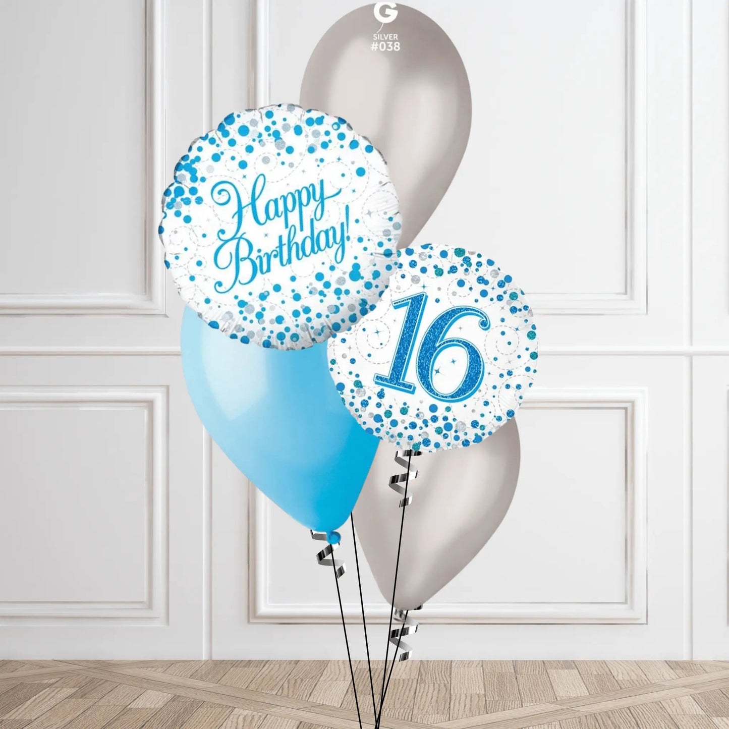 Sparkling Blue 16th Birthday Balloon Bouquet | The Party Hut