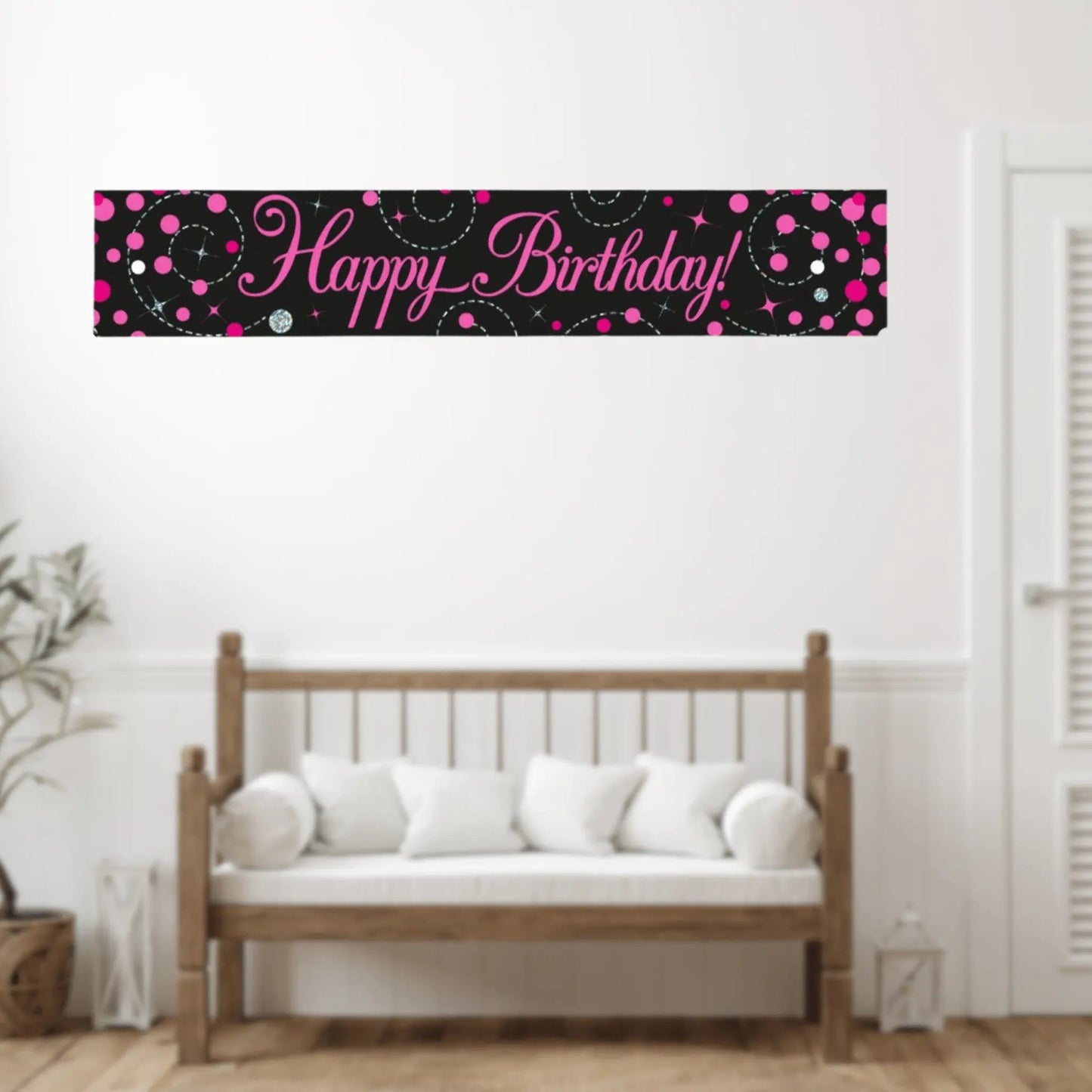 Sparkling Pink Birthday Banner | The Party Hut