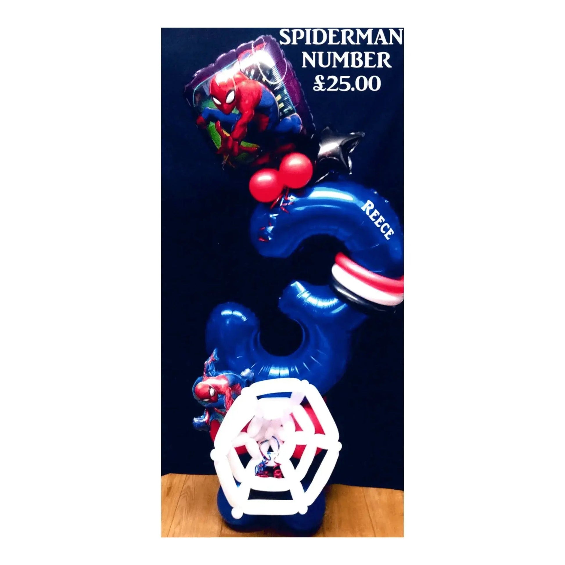 Spiderman Balloon Number Stander Display