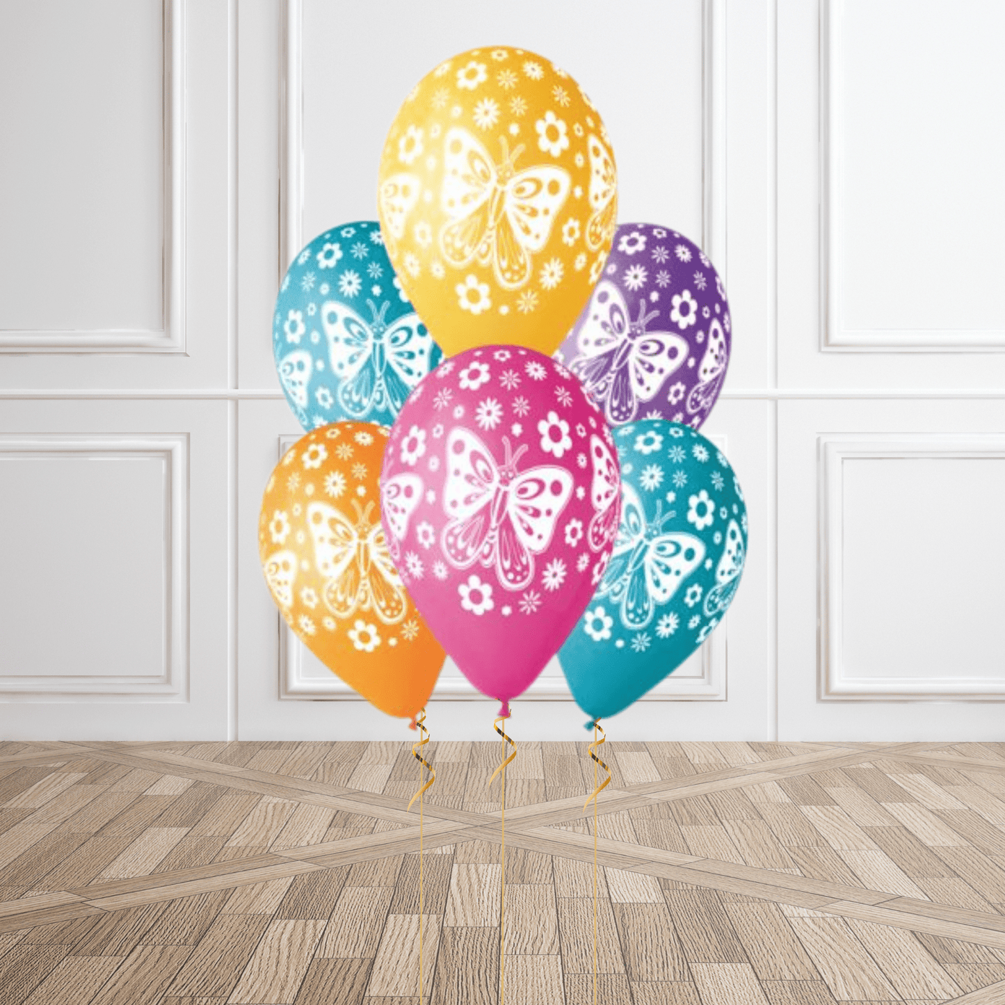 Spring Butterfly Birthday Balloons – Pack of 6 with Helium Option | The Party Hut