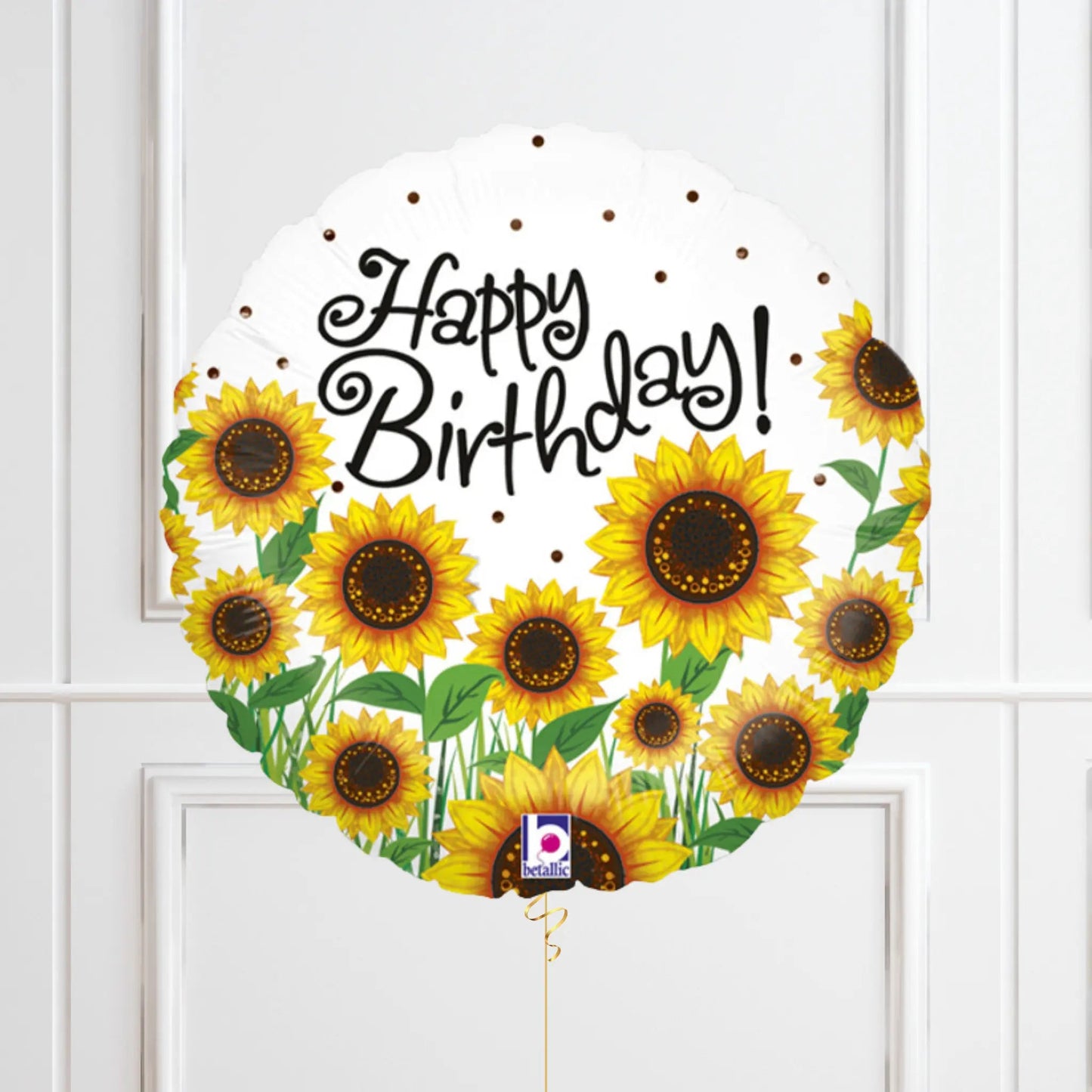 Sunflower Birthday Balloon Set - Cheerful Green & Yellow Heart Bundle | The Party Hut