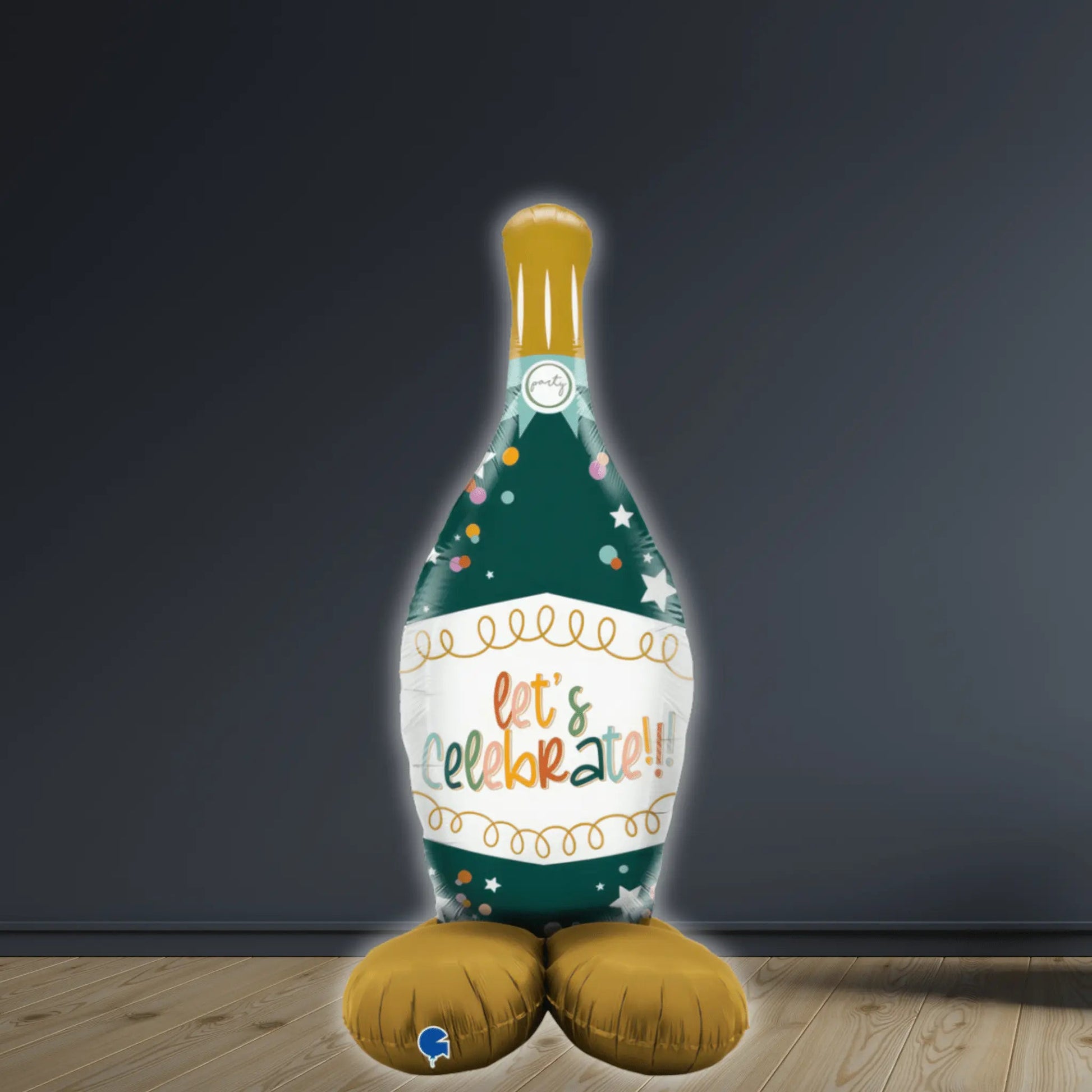 The Standups – "Let's Celebrate" Champagne Bottle, 54" Air-Filled Balloon